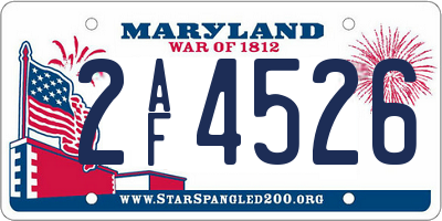 MD license plate 2AF4526