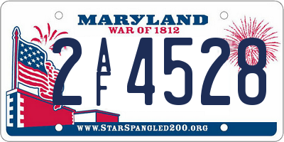 MD license plate 2AF4528