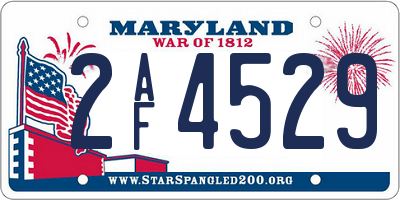 MD license plate 2AF4529