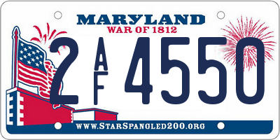 MD license plate 2AF4550