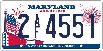 MD license plate 2AF4551