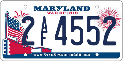 MD license plate 2AF4552