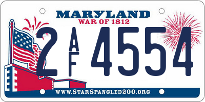 MD license plate 2AF4554