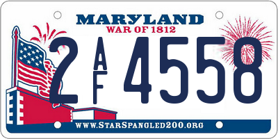 MD license plate 2AF4558