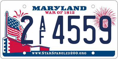 MD license plate 2AF4559