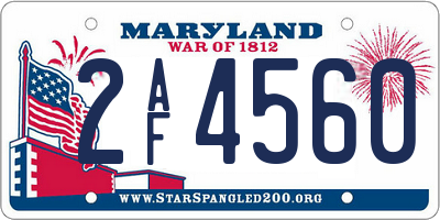 MD license plate 2AF4560