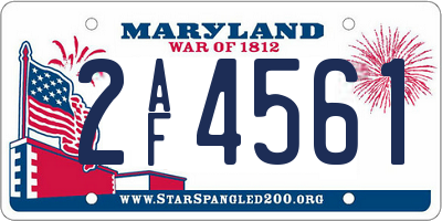 MD license plate 2AF4561