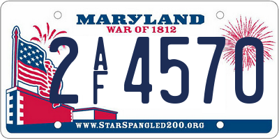 MD license plate 2AF4570