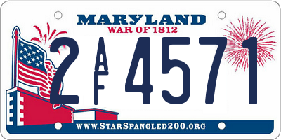 MD license plate 2AF4571