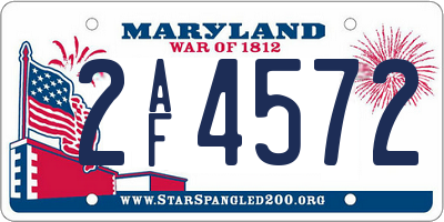 MD license plate 2AF4572