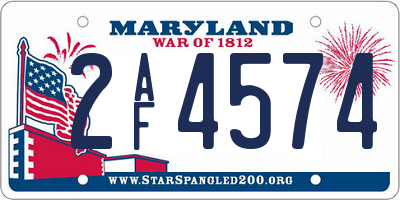 MD license plate 2AF4574