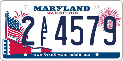 MD license plate 2AF4579