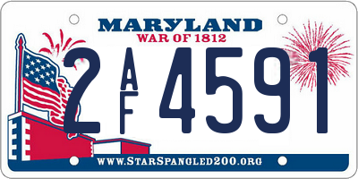 MD license plate 2AF4591
