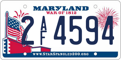MD license plate 2AF4594