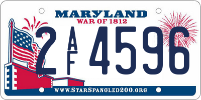 MD license plate 2AF4596