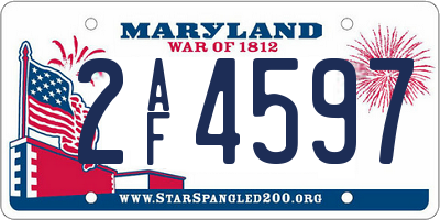 MD license plate 2AF4597