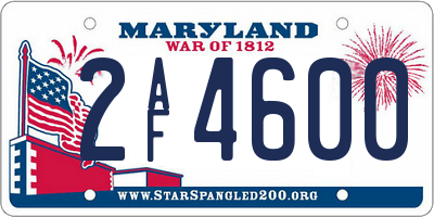 MD license plate 2AF4600