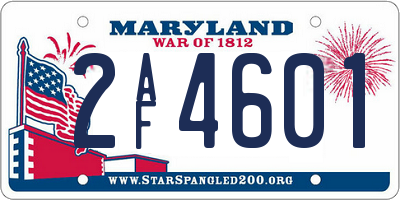 MD license plate 2AF4601