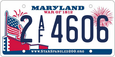 MD license plate 2AF4606