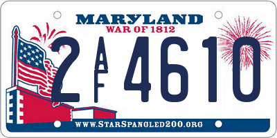 MD license plate 2AF4610