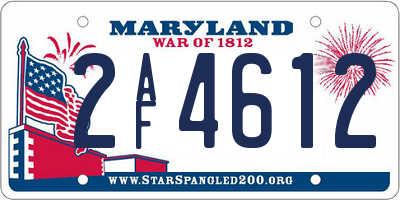 MD license plate 2AF4612