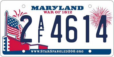 MD license plate 2AF4614