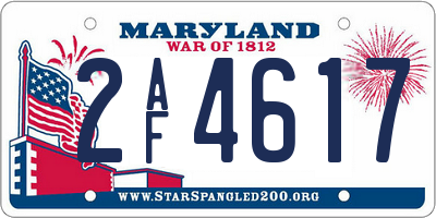 MD license plate 2AF4617
