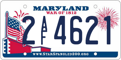 MD license plate 2AF4621