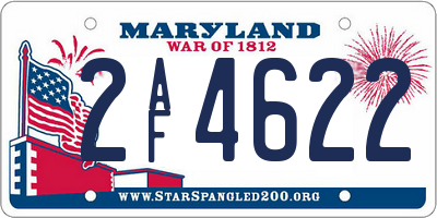 MD license plate 2AF4622