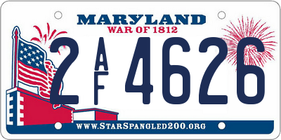 MD license plate 2AF4626