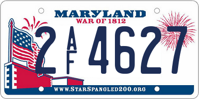 MD license plate 2AF4627