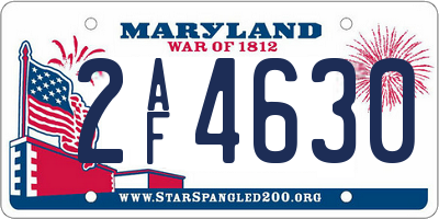 MD license plate 2AF4630
