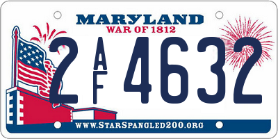 MD license plate 2AF4632