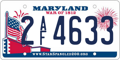MD license plate 2AF4633