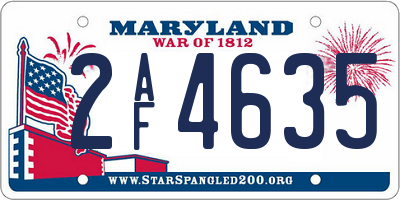 MD license plate 2AF4635