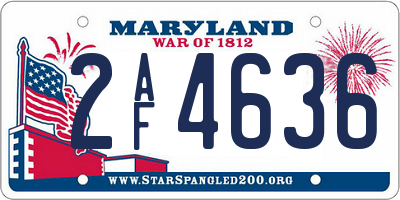 MD license plate 2AF4636