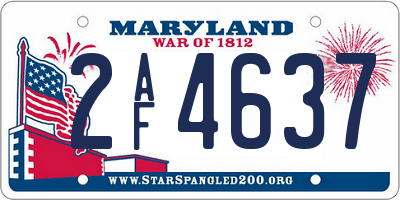 MD license plate 2AF4637