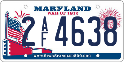 MD license plate 2AF4638