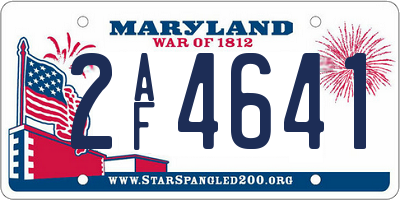 MD license plate 2AF4641