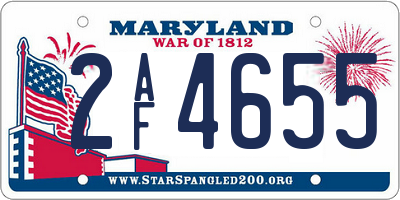 MD license plate 2AF4655