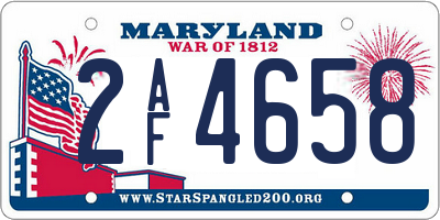 MD license plate 2AF4658