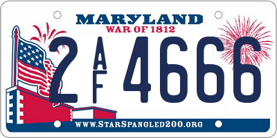 MD license plate 2AF4666
