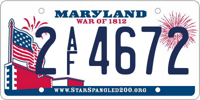 MD license plate 2AF4672
