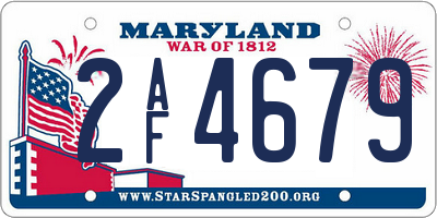 MD license plate 2AF4679