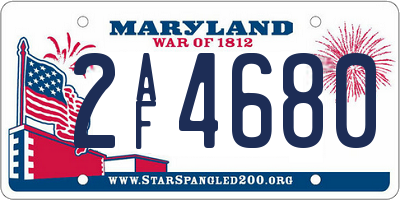 MD license plate 2AF4680