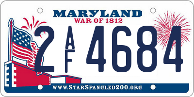 MD license plate 2AF4684
