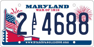 MD license plate 2AF4688
