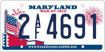 MD license plate 2AF4691