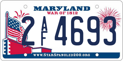 MD license plate 2AF4693