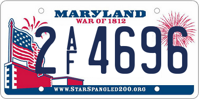 MD license plate 2AF4696